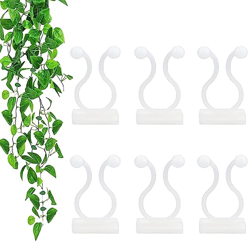 RunFar shop Pflanzenclips 100 Stück Wandbefestigung für Pflanzen, Kletterpflanze Clips selbstklebend Befestigungsklammern für Pflanzen Sicherung Unterstützt (Weiss mittlere Grösse) von RunFar shop