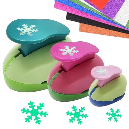 Stanzer Schneeflocken 3 Stück Motivstanzer Papierstanzer Motivlocher Stanzer Set Ausstanzer 9mm 16mm 25mm für Papier DIY Scrapbook Fotoalbum Handwerk zum Basteln von RunFar shop
