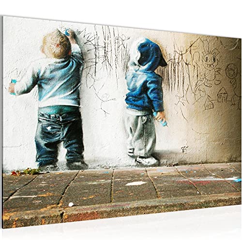 Runa Art Bild Kinder Graffiti Modern Wandbilder Babyzimmer Spielzimmer 1 Teilig - Made In Germany - Streetart Bunt Flur 039215a von Runa Art