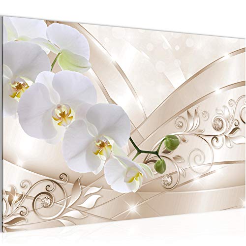 Runa Art Bild Blumen Orchidee Modern Wandbilder Wohnzimmer 1 Teilig - Made In Germany - Abstrakt Biege Flur 209115b von Runa Art