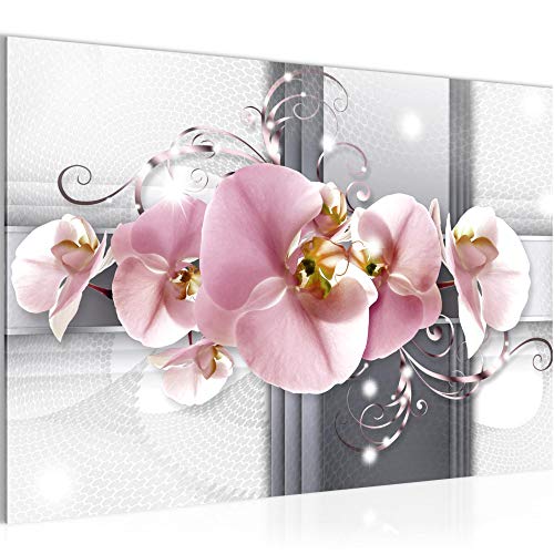 Runa Art Bild Blumen Orchidee Modern Wandbilder Wohnzimmer 1 Teilig - Made In Germany - Abstrakt Grau Rosa Flur 008315a von Runa Art