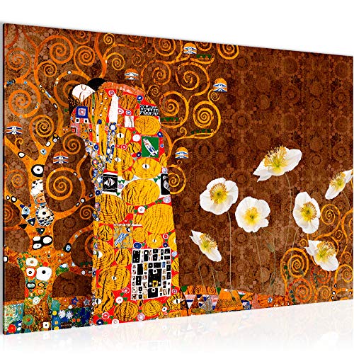 Runa Art Bild Gustav Klimt der Kuss Modern Wandbilder Wohnzimmer Schlafzimmer 1 Teilig - Made In Germany - Collage Gold Flur 021515a von Runa Art