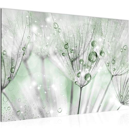 Runa Art Bild Pusteblume Modern Wandbilder Wohnzimmer Schlafzimmer 1 Teilig - Made In Germany - Natur Grün Grau Flur 019915b von Runa Art