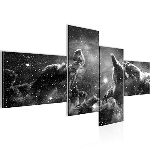 Runa Art Bild XXL 4 Teilig Galaxie Sterne 200 x 100 cm Kunstdruck auf Vlies Leinwand Wanddeko Wohnzimmer Schlafzimmer 612441c von Runa Art