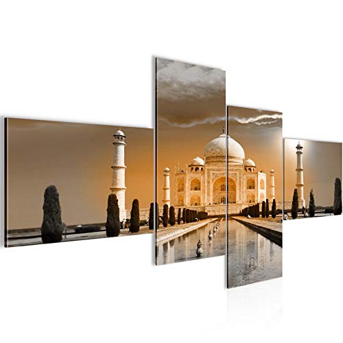 Runa Art Bild XXL 4 Teilig Taj Mahal Indien 200 x 100 cm Kunstdruck auf Vlies Leinwand Wanddeko Wohnzimmer Schlafzimmer 600541b von Runa Art