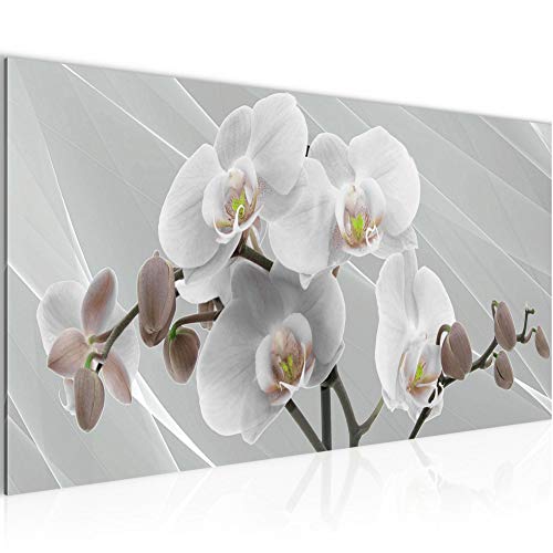 Runa Art Wandbild Blumen Orchidee 1 Teilig 100 x 40 cm Modern Bild auf Vlies Leinwand Abstrakt Wohnzimmer Grau Rosa 203012c von Runa Art