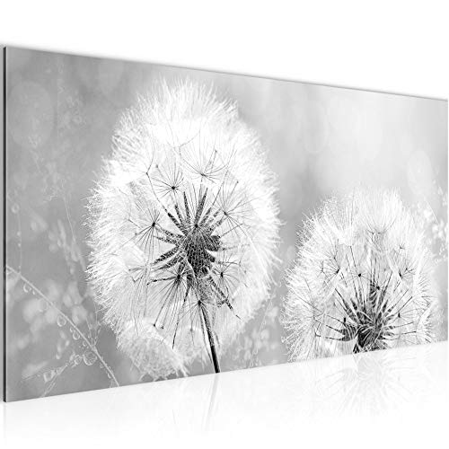 Runa Art Wandbild Pusteblume 1 Teilig 100 x 40 cm Modern Bild auf Vlies Leinwand Natur Wohnzimmer Schlafzimmer Schwarz Weiss 207112c von Runa Art