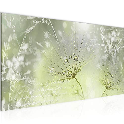 Runa Art Wandbild Pusteblume 1 Teilig 100 x 40 cm Modern Bild auf Vlies Leinwand Gräser Wohnzimmer Schlafzimmer Grün Grau 205612b von Runa Art