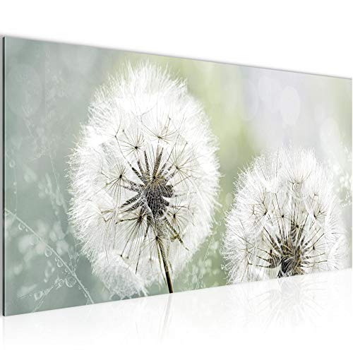 Runa Art Wandbild Pusteblume 1 Teilig 100 x 40 cm Modern Bild auf Vlies Leinwand Natur Wohnzimmer Schlafzimmer Grau Grün 207112a von Runa Art