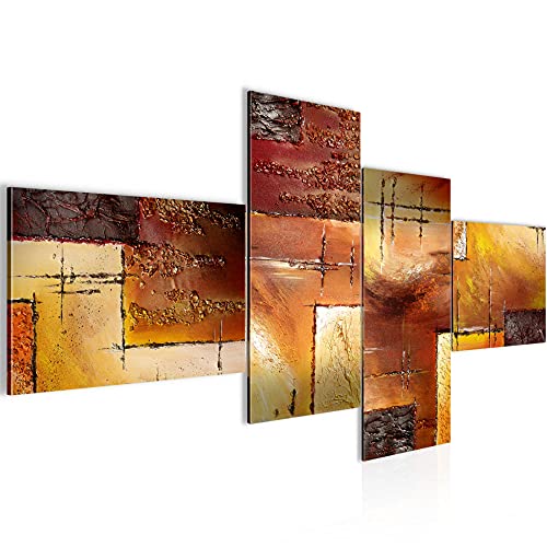 Runa Art Bild XXL 4 Teilig Abstrakt 200 x 100 cm Kunstdruck auf Vlies Leinwand Wanddeko Wohnzimmer Schlafzimmer 100941a von Runa Art