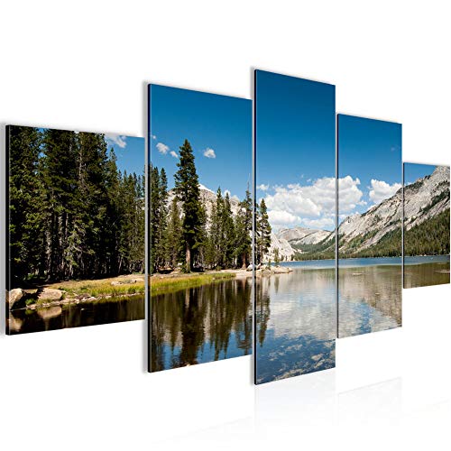 Runa Art Bild Schlafzimmer Wohnzimmer Landschaft Berge 5 Teilig Panorama Natur Blau Wandbilder auf Vlies Leinwand 606853a von Runa Art