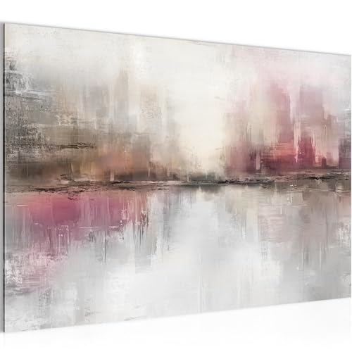 Runa Art Bild Abstrakt Modern Wandbilder Wohnzimmer Schlafzimmer - Made In Germany - Kunst Rosa Grau Flur 053415b von Runa Art