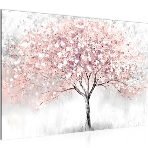 Runa Art Bild Baum Herbst Modern Wandbilder Wohnzimmer Schlafzimmer - Made In Germany - Natur Grau Rosa Flur 053215b von Runa Art