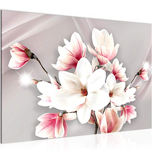 Runa Art Bild Blumen Magnolien Modern Wandbilder Wohnzimmer 1 Teilig - Made In Germany - Abstrakt Rosa Flur 208215a von Runa Art