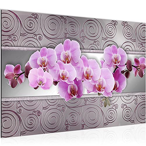 Runa Art Bild Blumen Orchidee Modern Wandbilder Wohnzimmer 1 Teilig - Made In Germany - Abstrakt Grau Violett Flur 204815b von Runa Art