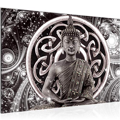 Runa Art Bild Buddha Blumen Modern Wandbilder Wohnzimmer 1 Teilig - Made In Germany - Orientalisch Zen Türkis Flur 504815c von Runa Art