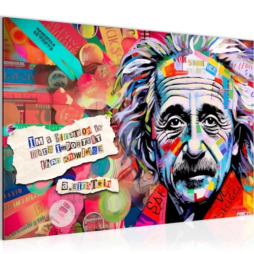 Runa Art Bild Einstein Street Art Modern Wandbilder Wohnzimmer Schlafzimmer 1 Teilig - Made in Germany - Banksy Style Bunt Flur 044915a von Runa Art