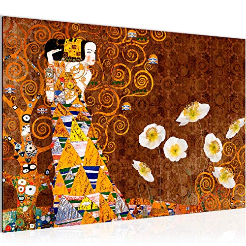 Runa Art Bild Gustav Klimt Modern Wandbilder Wohnzimmer Schlafzimmer 1 Teilig - Made In Germany - Baum Frau Gold Flur 021415a von Runa Art