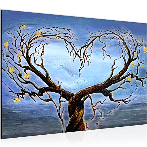 Runa Art Bild Herz Baum Modern Wandbilder Wohnzimmer Schlafzimmer 1 Teilig - Made In Germany - Natur Wasser Blau Flur 002315a von Runa Art