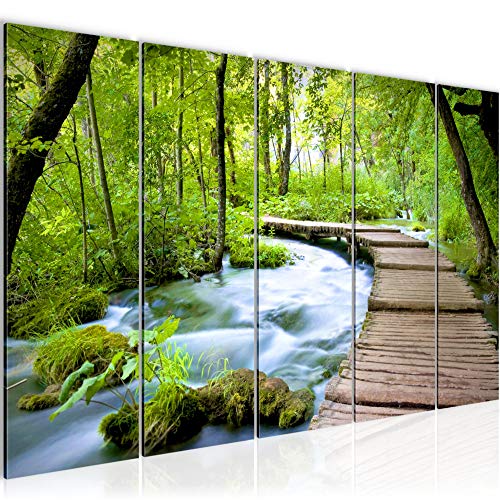 Runa Art Bild Landschaft Brücke Wandbilder auf Vlies Leinwand 5 Teilig Wanddekoration Schlafzimmer Wohnzimmer 607456a von Runa Art