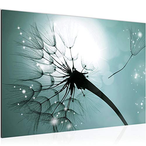 Runa Art Bild Pusteblume Modern Wandbilder Wohnzimmer Schlafzimmer 1 Teilig - Made In Germany - Blumen Natur Türkis Flur 025915b von Runa Art