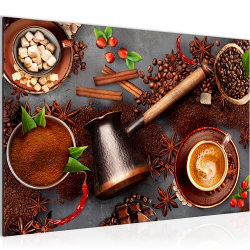 Runa Art Bild Türkischer Kaffee Modern Wandbilder Küche 1 Teilig - Made in Germany - Kaffeebohnen Braun Flur 044715a von Runa Art