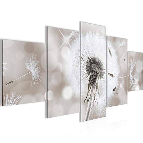 Runa Art Bild Wohnzimmer Schlafzimmer Pusteblume 5 Teilig Natur makro Biege Wandbilder auf Vlies Leinwand 211253b von Runa Art