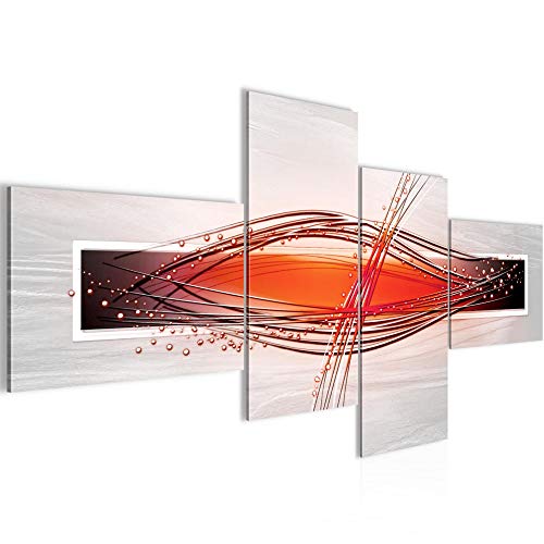 Runa Art Bild XXL 4 Teilig Abstrakt 200 x 100 cm Kunstdruck auf Vlies Leinwand Wanddeko Wohnzimmer Schlafzimmer 103041a von Runa Art