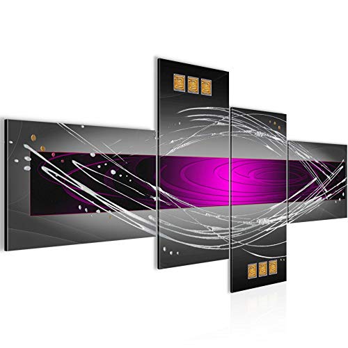 Runa Art Bild XXL 4 Teilig Abstrakt 200 x 100 cm Kunstdruck auf Vlies Leinwand Wanddeko Wohnzimmer Schlafzimmer 103141b von Runa Art
