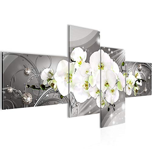 Runa Art Bild XXL 4 Teilig Blumen Orchidee 200 x 100 cm Kunstdruck auf Vlies Leinwand Wanddeko Wohnzimmer Schlafzimmer 006141b von Runa Art