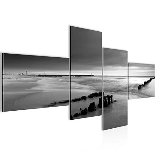 Runa Art Bild XXL 4 Teilig Strand Meer 200 x 100 cm Kunstdruck auf Vlies Leinwand Wanddeko Schlafzimmer Wohnzimmer 607841c von Runa Art