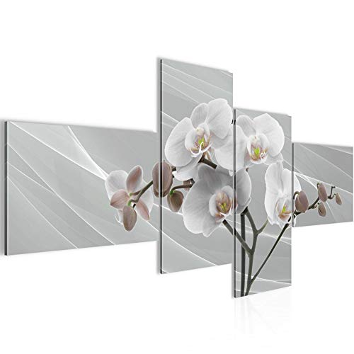 Runa Art Bild XXL 4 Teilig Blumen Orchidee 200 x 100 cm Kunstdruck auf Vlies Leinwand Wanddeko Wohnzimmer Schlafzimmer 203041c von Runa Art