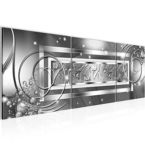 Runa Art - Bilder Abstrakt 120 x 40 cm 3 Teilig Wandbild auf Vlies Leinwand Grau Silber Mehrteilig Modern 108033b Runa Art - Bilder Abstrakt 120 x 40 cm 3 Teilig Wandbild auf Vlies Leinwand Grau Silber Mehrteilig Modern 108033b von Runa Art