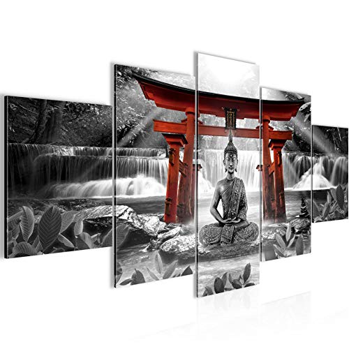 Runa Art - Bilder Feng Shui Buddha 200 x 100 cm 5 Teilig XXL Wanddekoration Design Rot Grau 036451c Runa Art - Bilder Feng Shui Buddha 200 x 100 cm 5 Teilig XXL Wanddekoration Design Rot Grau 036451c von Runa Art