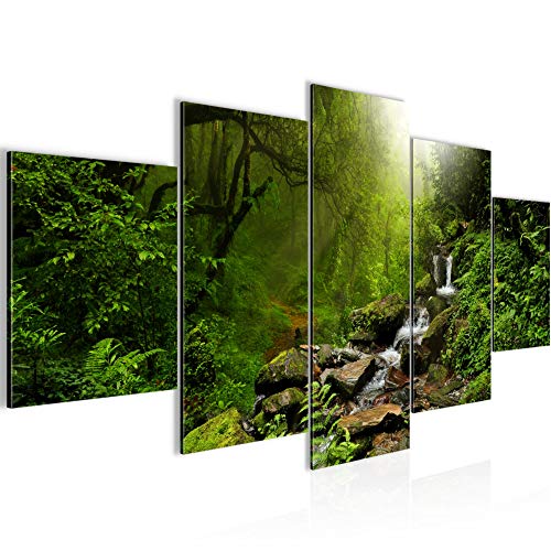 Runa Art - Bilder Natur Wald 200 x 100 cm 5 Teilig XXL Wanddekoration Design Grün 026451a von Runa Art