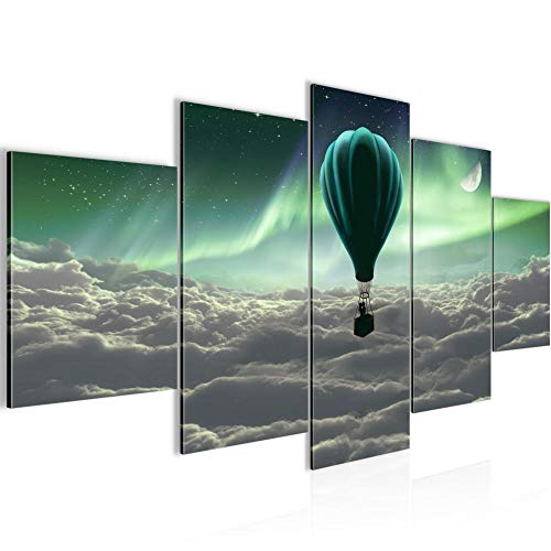Runa Art - Bilder Polarlicht Heissluftballon 200 x 100 cm 5 Teilig XXL Wanddekoration Design Türkis Grau 608151a Runa Art - Bilder Polarlicht Heissluftballon 200 x 100 cm 5 Teilig XXL Wanddekoration Design Türkis Grau 608151a von Runa Art