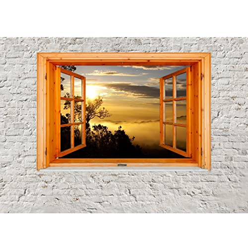 Runa Art Fototapeten 396 x 280 cm Fenster zum Sonnenuntergang Afrika - Vlies Wanddekoration Wohnzimmer Schlafzimmer - Deutsche Manufaktur - Weiss Orage 9208012c von Runa Art