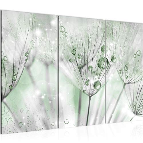 Runa Art Wandbilder Pusteblume Bild XXL Wohnzimmer Schlafzimmer Grün Grau Natur 120 x 80 cm 3 Teilig 019931b von Runa Art