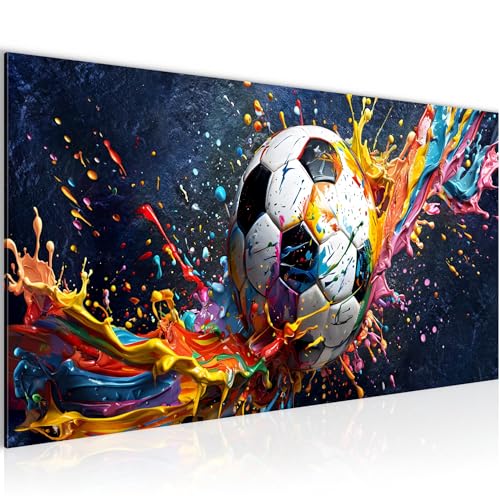 Runa Art Wandbild Fussball 100 x 40 cm Modern Bild auf Vlies Leinwand Graffiti Streetart Wohnzimmer Loft Gamer Schwarz Bunt 054812a Runa Art Wandbild Fussball 100 x 40 cm Modern Bild auf Vlies Leinwand Graffiti Streetart Wohnzimmer Loft Gamer Schwarz Bunt 054812a von Runa Art