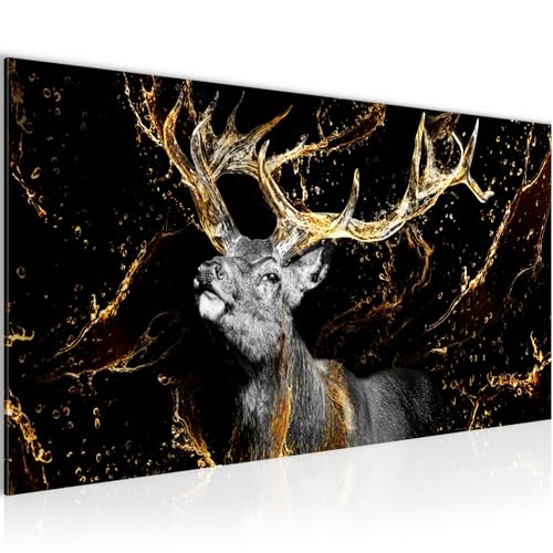 Runa Art Wandbild Hirsch 1 Teilig 100 x 40 cm Modern Bild auf Vlies Leinwand Tiere Wohnzimmer Schlafzimmer Schwarz Gold 042412a Runa Art Wandbild Hirsch 1 Teilig 100 x 40 cm Modern Bild auf Vlies Leinwand Tiere Wohnzimmer Schlafzimmer Schwarz Gold 042412a von Runa Art