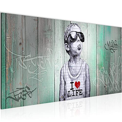 Runa Art Wandbild Junge 1 Teilig 100 x 40 cm Modern Bild auf Vlies Leinwand Street Art Graffiti Loft Wohnzimmer Grün 039812b Runa Art Wandbild Junge 1 Teilig 100 x 40 cm Modern Bild auf Vlies Leinwand Street Art Graffiti Loft Wohnzimmer Grün 039812b von Runa Art