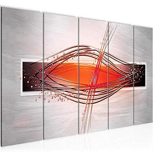 Runa Art Wandbild XXL Abstrakt Wohnzimmer Schlafzimmer 200 x 80 cm Orange Grau Rot 5 Teilig - Made in Germany - 103055a Runa Art Wandbild XXL Abstrakt Wohnzimmer Schlafzimmer 200 x 80 cm Orange Grau Rot 5 Teilig - Made in Germany - 103055a von Runa Art