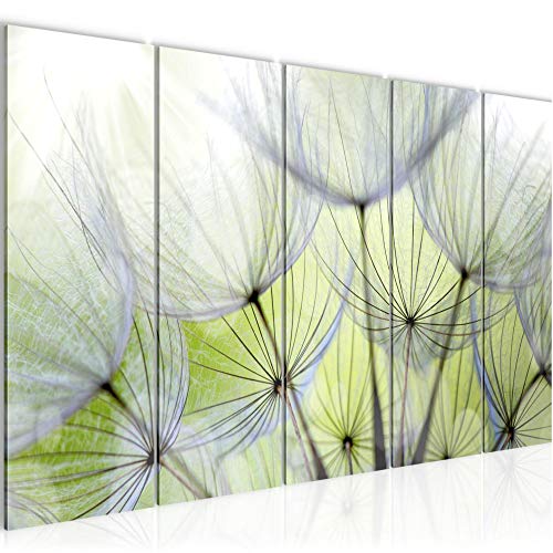 Runa Art Wandbild XXL Pusteblume Wohnzimmer Schlafzimmer 200 x 80 cm Grün 5 Teilig - Made in Germany - 206155a von Runa Art