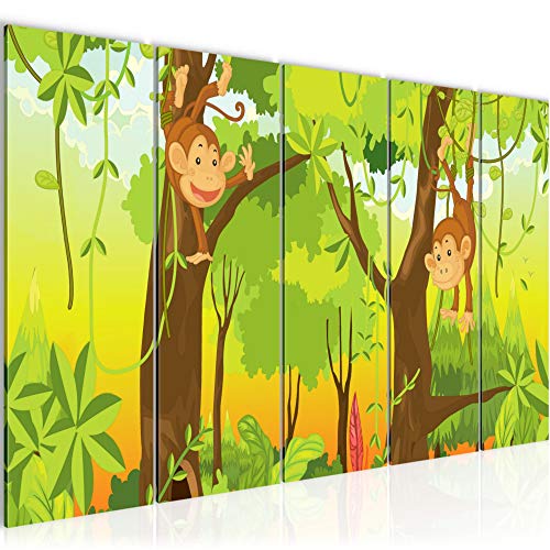 Runa Art Wandbild XXL Tiere Dschungel Spielzimmer Baby 200 x 80 cm Bunt 5 Teilig - Made in Germany - 001855b Runa Art Wandbild XXL Tiere Dschungel Spielzimmer Baby 200 x 80 cm Bunt 5 Teilig - Made in Germany - 001855b von Runa Art