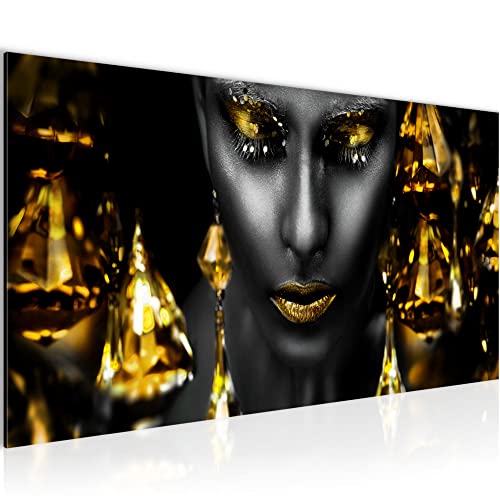 Runa Art Wandbild Frau Gesicht Lippen 1 Teilig 100 x 40 cm Modern Bild auf Vlies Leinwand Kosmetik Fashion Wohnzimmer Schlafzimmer Schwarz Gold 042112c Runa Art Wandbild Frau Gesicht Lippen 1 Teilig 100 x 40 cm Modern Bild auf Vlies Leinwand Kosmetik Fashion Wohnzimmer Schlafzimmer Schwarz Gold 042112c von Runa Art