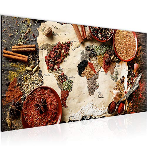 Runa Art Wandbild Küche Gewürze 1 Teilig 100 x 40 cm Modern Bild auf Vlies Leinwand Küchenbilder Esszimmer Küchenbilder Bunt 030012a von Runa Art