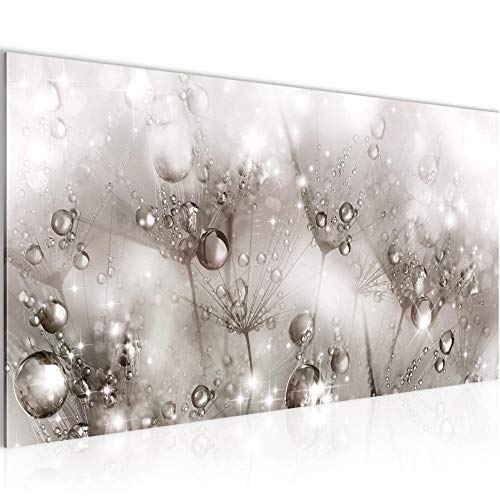 Runa Art Wandbild Pusteblume 1 Teilig 100 x 40 cm Modern Bild auf Vlies Leinwand Gräser Wohnzimmer Schlafzimmer Beige Grau 020812a von Runa Art