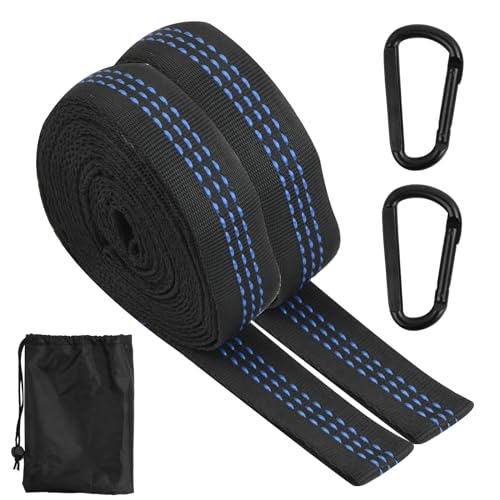 2er Schaukel Baum Befestigung Hängematten Aufhängung Hängematten-Baumgurte Set Outdoor Schaukel Befestigung Belastbar bis 400 kg für Camping Outdoor Reise Schaukel (Kein Schnallen, Universal, 1, 1) von Rundago