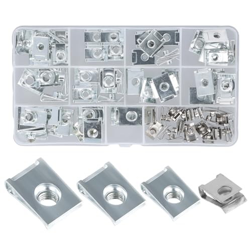 80 Stück Blechmutter, M4 M5 M6 M8 Blechmuttern Sortiment Edelstahl, Karosserieschrauben U-Typ Clip Mutter, Kfz Schraube Mutter Clip Kit für Auto 80 Stück Blechmutter, M4 M5 M6 M8 Blechmuttern Sortiment Edelstahl, Karosserieschrauben U-Typ Clip Mutter, Kfz Schraube Mutter Clip Kit für Auto von Rundago