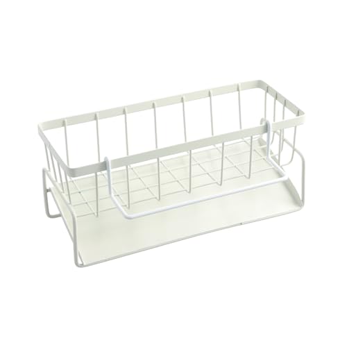 Rundago 1 Stück Edelstahl Küchen Organizer, Spülbecken Organizer Arbeitsplatte, Küchenspüle Caddy Organizer, mit Geneigte Ablaufschale, Sink Organiser für Küche und Badezimmer (Weiss) von Rundago